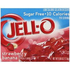 Jell-O 草莓香蕉風味低卡果凍粉, 單品, 1盒