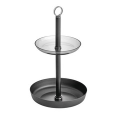 iDESIGN Austin化妝台2層托盤多功能置物架, 1個, 煙熏+啞光黑