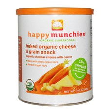 Happy BABY 全麥穀物餅乾 46g, 1罐, 切達奶酪胡蘿蔔口味