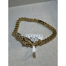 U.n 豹頭造型金色鏈條手鍊，時尚百搭飾品