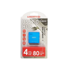 LIBERTY利百代 LB-3601HU USB2.0集線器 小巧攜帶型 隨插即用 WIN MAC通用, 藍色、白色、黑色