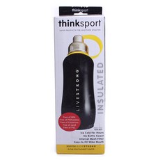thinksport LIVESTRONG不鏽鋼運動水壺, 750ml, 750ml, 黑色