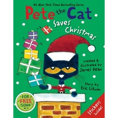 (英文圖書)Pete the Cat Saves Christmas: Includes Sticker Sheet! a Christmas Holiday Book f... 精裝版, HarperCollins, 英文