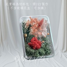 ONEDAY 永生康乃馨玻璃花盅DIY材料包, A（不含花盅）