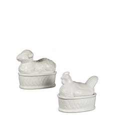 Sullivans Sullivas Hen 羊肉蓋盤 2 件套, 1個, 白色的