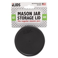 iLIDS 適合梅森罐存儲蓋常規, 黑色的, 1個