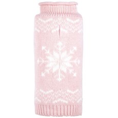 THE WORTHY DOG 雪花寵物狗毛衣, 粉紅色+白色