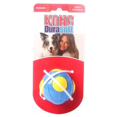 KONG Dura軟質狗狗玩具球 S號, 1個, 藍色+黃色