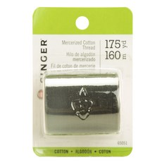 SINGER 勝家 絲光棉線 手縫線, 160m, 黑色的