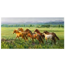 御畫房 八駿雄風手繪油畫 60 120cm VF-132, 詳見包裝