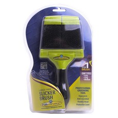 FURminator 專業美容工具牢固的臥舖刷L, 1個, 綠色+黑色