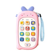 寶寶智慧型仿真手機 音樂學習手機玩具 可錄音仿真手機 炫光智慧小手機 親子玩具, 粉紅色, 1個
