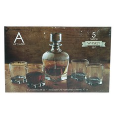 ARTLAND Artland Glacier威士忌 5種組 Under Rock/一般洋酒杯, 醒酒器(709.8ml)+Dof玻璃杯(295.7ml)*4, 1組