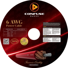 CONFUSE AUDIO 車用電源線材 6 AWG 高品質PVC絕緣 澳洲製造, 1個