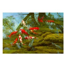 富貴有魚手繪油畫 60 90cm(VF-84), 詳見包裝