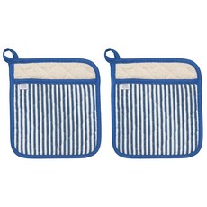 Now Designs 高級鍋墊, 1個, 窄條紋藍