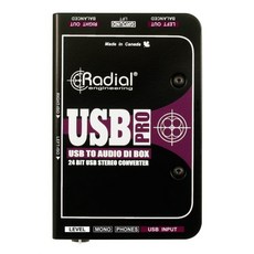 Radial USB-Pro 立體聲USB DI盒，平衡輸出，24位元音訊轉換，專業音樂製作設備, 詳見包裝, 1個