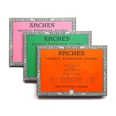 ARCHES300g水彩本(26*36cm)20張入，水彩 素描 油畫適用, 中紋/冷壓-綠20入