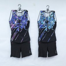 ARENA 女款二件式泳衣 內襯附胸墊 AS4FWF45WT, PPBK 紫x黑,L，門市同步販售 請先詢問庫存