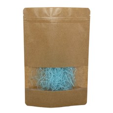 【緣茂包材】全牛皮橫窗夾鏈立袋(100*160 30mm) - 食品級包裝，站立夾鏈袋，適用於茶葉、零食等產品包裝