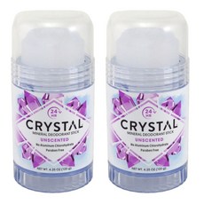 美國 CRYSTAL 長效淨味礦物鹽身體固體除臭棒 無香, 120g, 2支