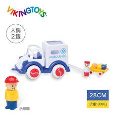 瑞典Viking toys維京玩具 Jumbo醫療特派車(含2隻人偶) 28cm 救護車玩具 車車玩具