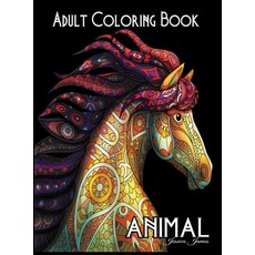 Animal Adult Coloring Book: Stress Reliever Adult Color Book with Animal Mandala 精裝版, Jessica James, 英文