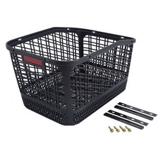 樹脂自行車後置籃 L號, 1個, 黑色