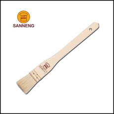 三能 SN4127 木柄直型羊毛刷 - 烘焙專用 柔軟羊毛 均勻塗抹, 木色, 1支
