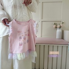 LC.kids現貨 女童上衣 夢幻甜點小熊網紗上衣 可愛童裝