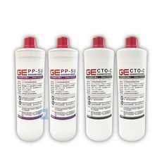 GE 淨水器濾芯組合 (PP-5U纖維濾心2支 + CTO-C活性碳濾心2支)