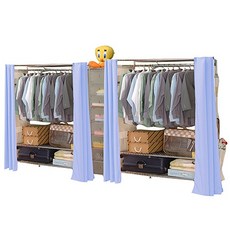 GAOYANG 巴塞隆納 M3型伸縮衣櫥, +SA上方遮簾(天空藍),尊爵灰