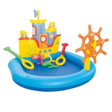 Bestway 海盜船充氣泳池52211，兒童戲水玩具，附贈水槍及多款造型玩具, 1個
