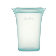 ZipTop 鉑金矽膠拉鍊袋杯, 藍綠色, 1個