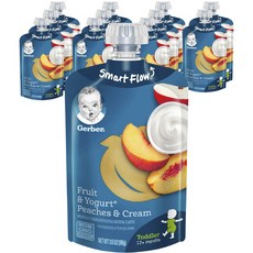 Gerber 嘉寶 孩童袋裝蔬果補充流質飲, 水蜜桃奶油口味, 99g, 12包