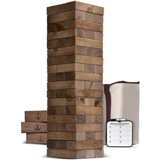 GoSports 巨型木製託林塔 Jenga 71.1cm帶遊戲板, 棕色的