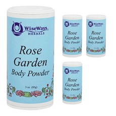 Wiseways Herbals 玫瑰園體香粉, 4個, 85克