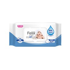 菲力寶寶 超純水加厚嬰兒濕紙巾 80抽 (10包入), 1個, 80個裝, 7.125g
