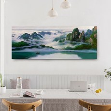 桂林山水手繪油畫 60x120cm VF-31, 詳見包裝