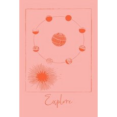 (英文圖書) Explore: Vintage Sunburst and Moon Phases Art 6 x 9" 120 Pages of Quad Rule Graph Paper 平裝版, Independently Published, 英文