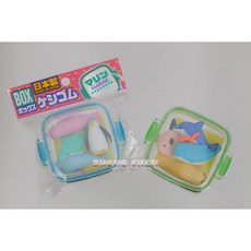 中臣 日本IWAKO 海洋動物造型 便當盒裝可愛橡皮擦, 詳見包裝