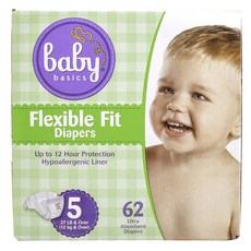 baby basics 彈性黏貼型尿布, 第5階段, 62片