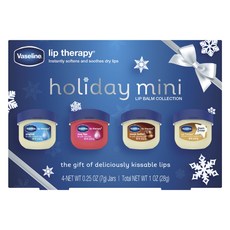 Vaseline 凡士林 節日迷你護唇膏組合 4入組, 原味 + 玫瑰 + 可可脂 + 護唇膏, 1個