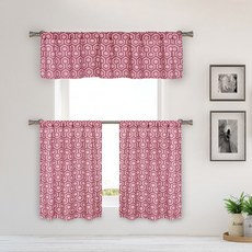 DUCK RIVER TEXTILE Duck River Hillsboro Cafe Tears廚房窗簾 2件組, 石榴石