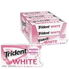 Trident Case White無糖口香糖 薄荷泡泡, 144入, 1.5克