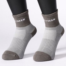 COZYMAN 簡約拚塊海毛機能襪 登山健行適用 遠紅外線 除臭 台灣製造 多色尺寸, 方塊棕, 1個