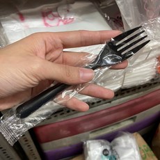 獨立包裝黑色一次性塑膠西餐叉 (50入), 50