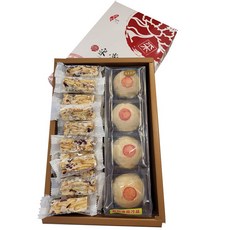 采棠肴 雪沙禮盒 (雪Q餅半斤/素綠豆凸4入), 雪Q餅、素綠豆凸