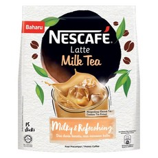 NESCAFE 雀巢咖啡 爽口香醇拿鐵奶茶沖泡包, 1個, 15入, 25g