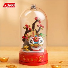 AJAKI 積木音樂盒 新年系列積木 兩種不同音樂造型, Multi-color, 1個
